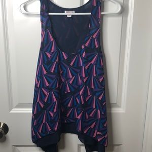 Colorful tank top racer back with long sides